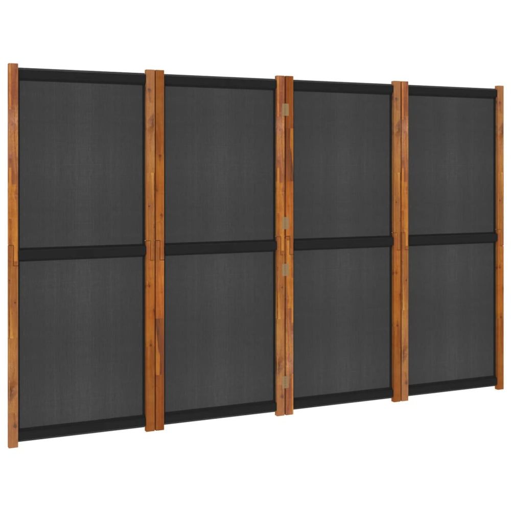 Kamerscherm met 4 panelen 280x180 cm zwart - Griffin Retail
