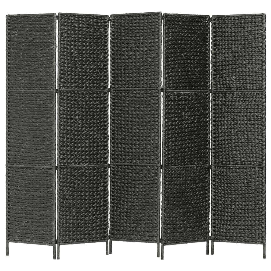 Kamerscherm met 5 panelen 193x160 cm waterhyacint zwart - Griffin Retail