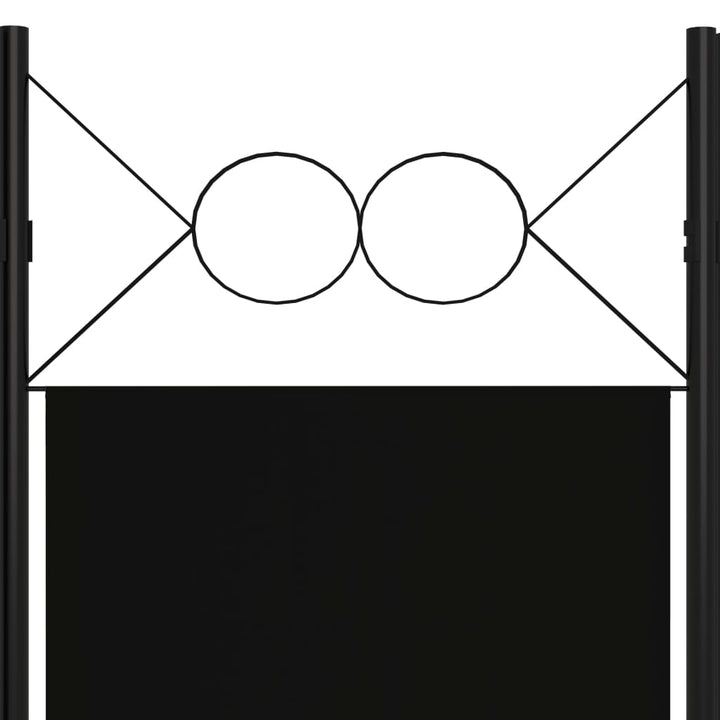 Kamerscherm met 5 panelen 200x180 cm zwart - Griffin Retail