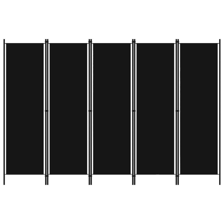 Kamerscherm met 5 panelen 250x180 cm zwart - Griffin Retail