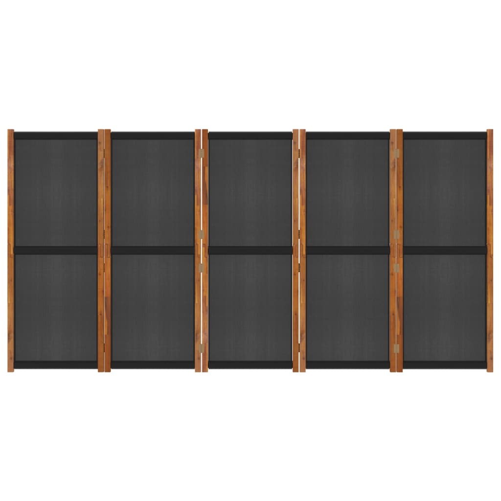 Kamerscherm met 5 panelen 350x180 cm zwart - Griffin Retail