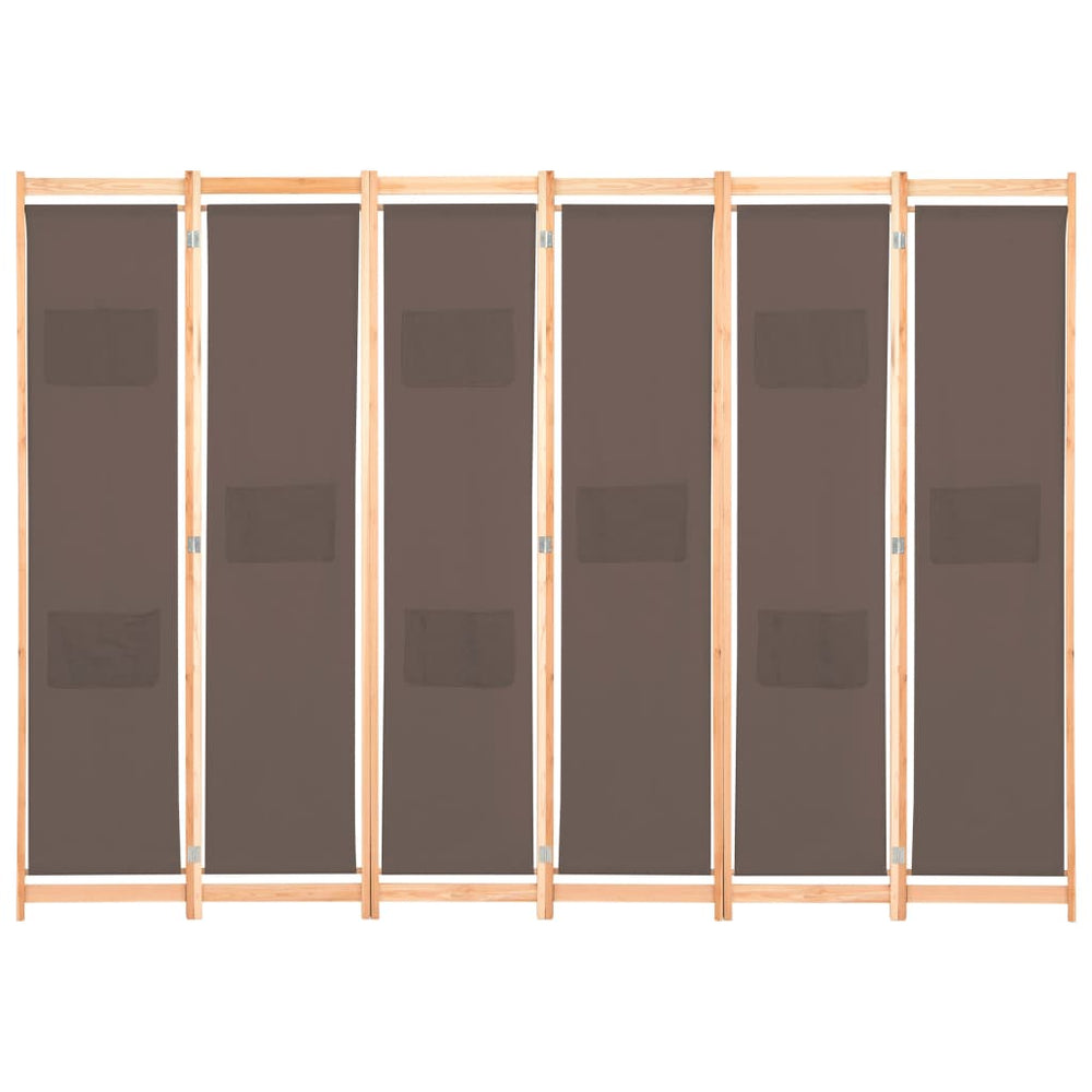 Kamerscherm met 6 panelen 240x170x4 cm stof bruin - Griffin Retail