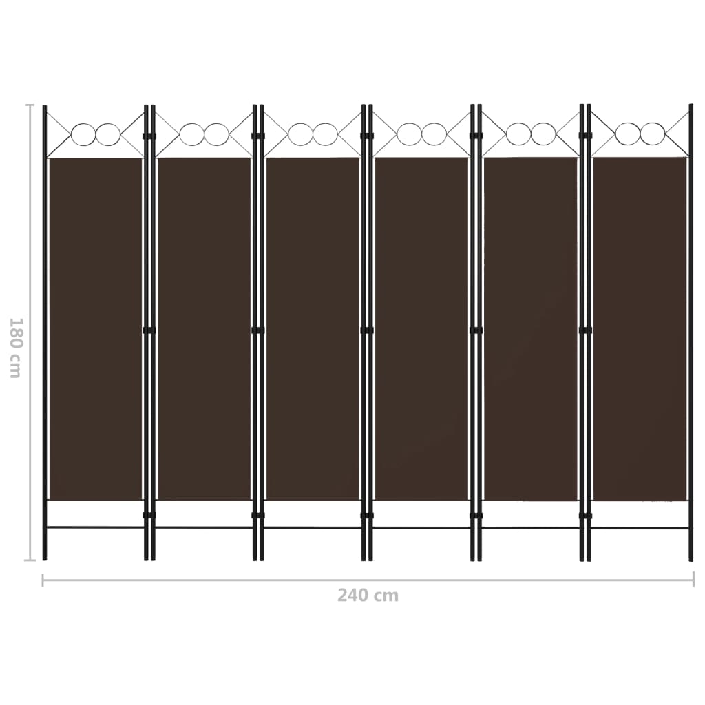 Kamerscherm met 6 panelen 240x180 cm bruin - Griffin Retail