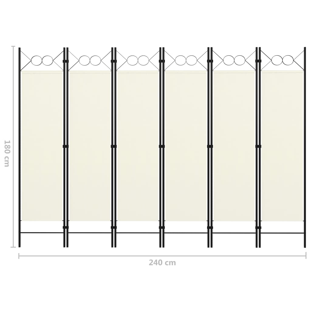 Kamerscherm met 6 panelen 240x180 cm crèmewit - Griffin Retail