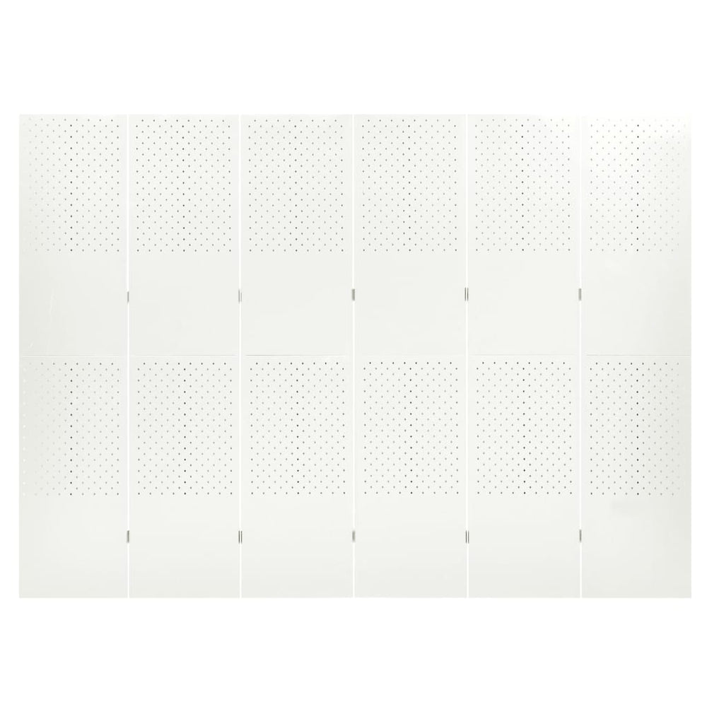 Kamerscherm met 6 panelen 240x180 cm staal wit - Griffin Retail
