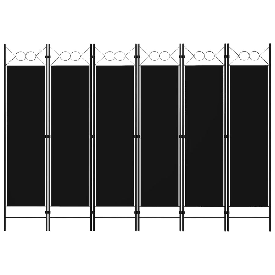 Kamerscherm met 6 panelen 240x180 cm zwart - Griffin Retail