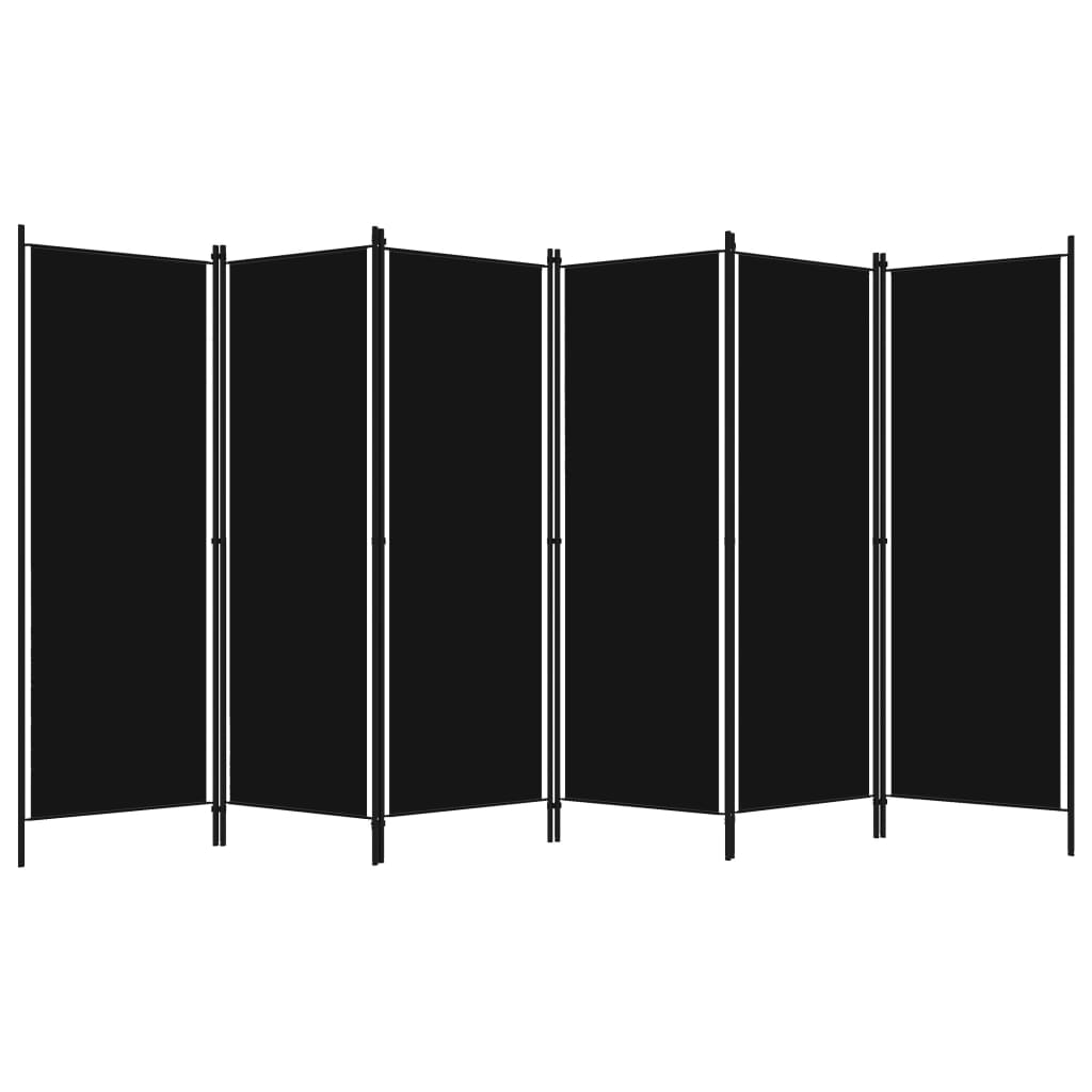 Kamerscherm met 6 panelen 300x180 cm zwart - Griffin Retail
