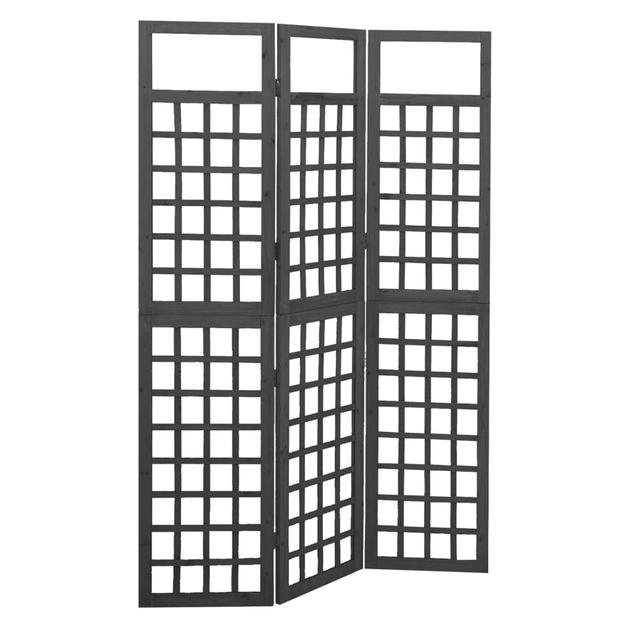 Kamerscherm/trellis met 3 panelen 121x180 cm vurenhout zwart - Griffin Retail