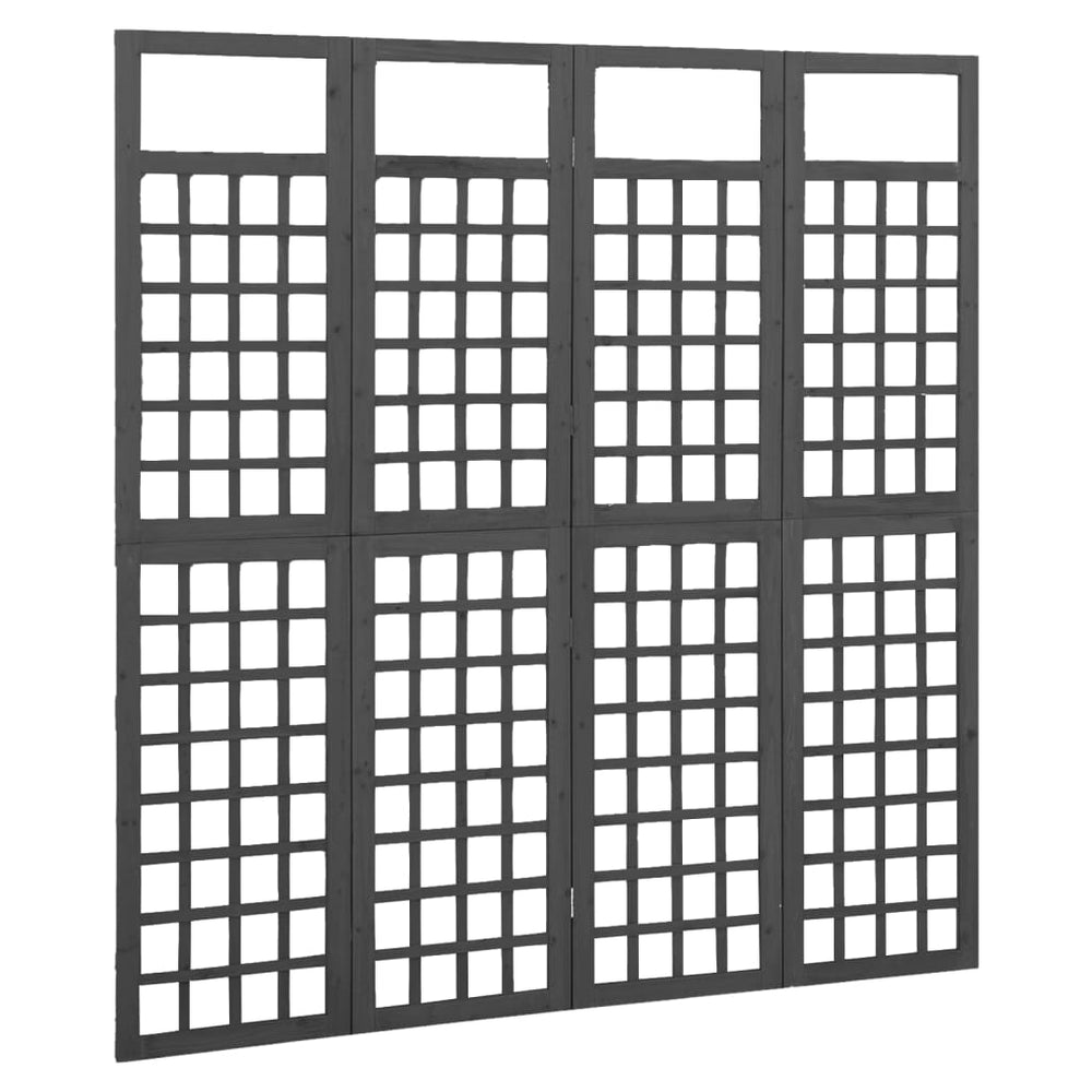 Kamerscherm/trellis met 4 panelen161x180 cm vurenhout zwart - Griffin Retail