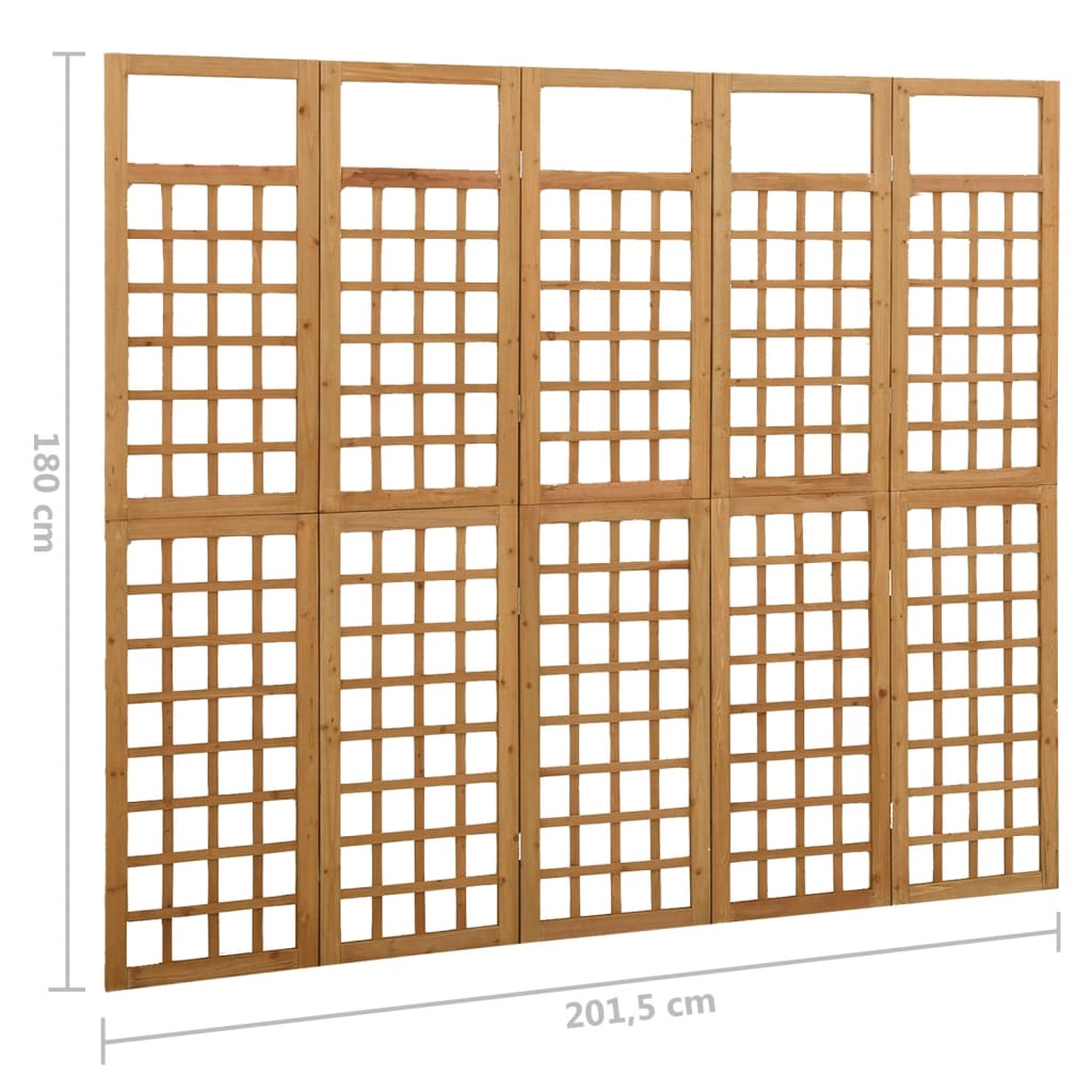 Kamerscherm/trellis met 5 panelen 201,5x180 cm vurenhout - Griffin Retail