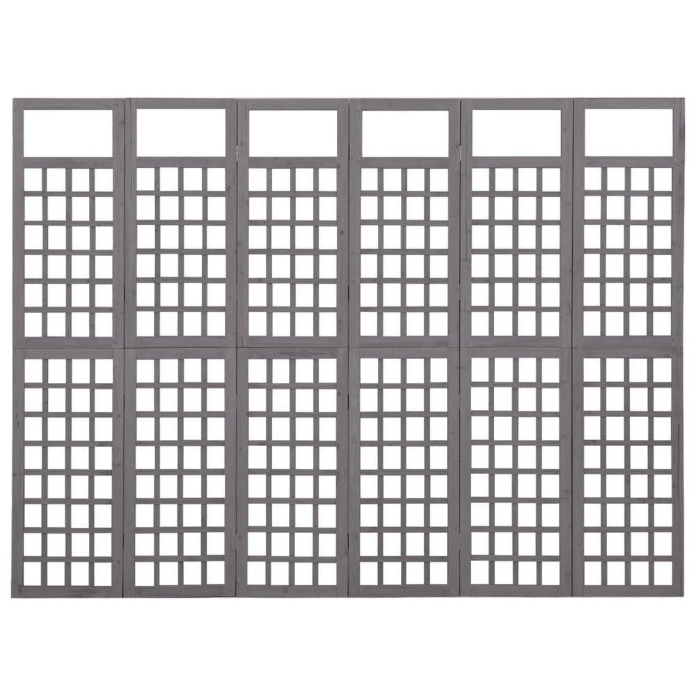 Kamerscherm/trellis met 6 panelen 242,5x180 cm vurenhout grijs - Griffin Retail