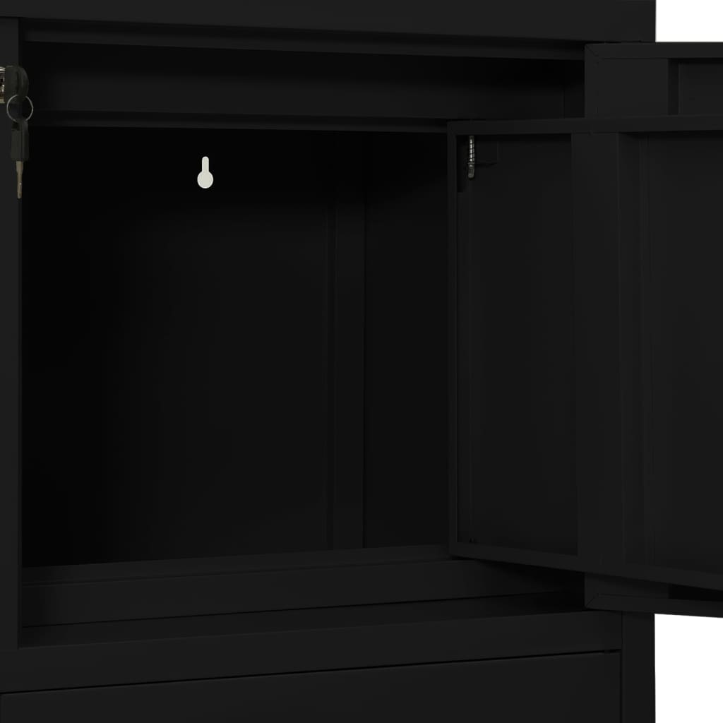 Kantoorkast 90x40x102 cm staal zwart - Griffin Retail