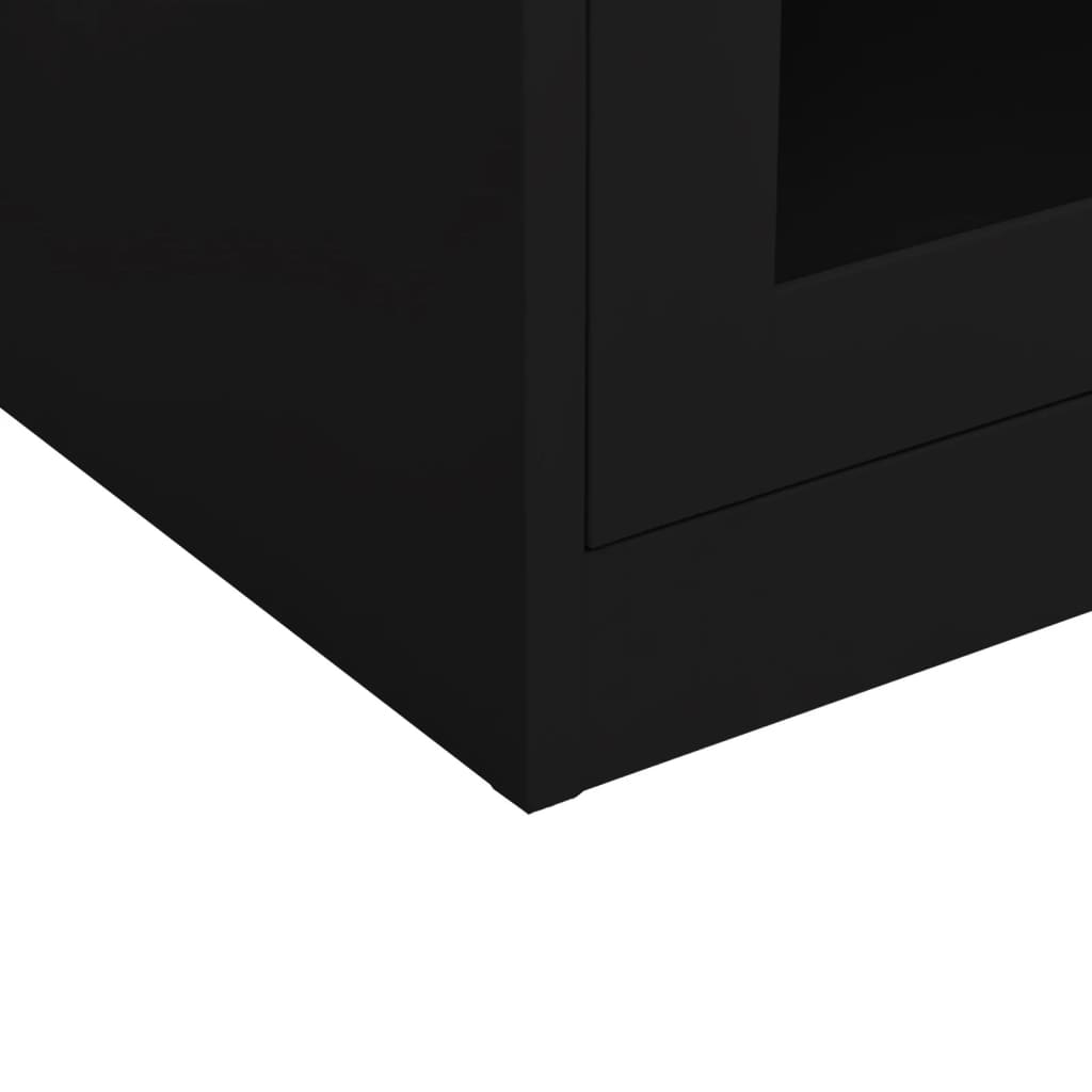 Kantoorkast 90x40x105 cm staal zwart - Griffin Retail