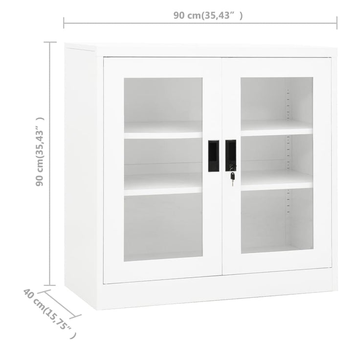 Kantoorkast 90x40x90 cm staal wit - Griffin Retail