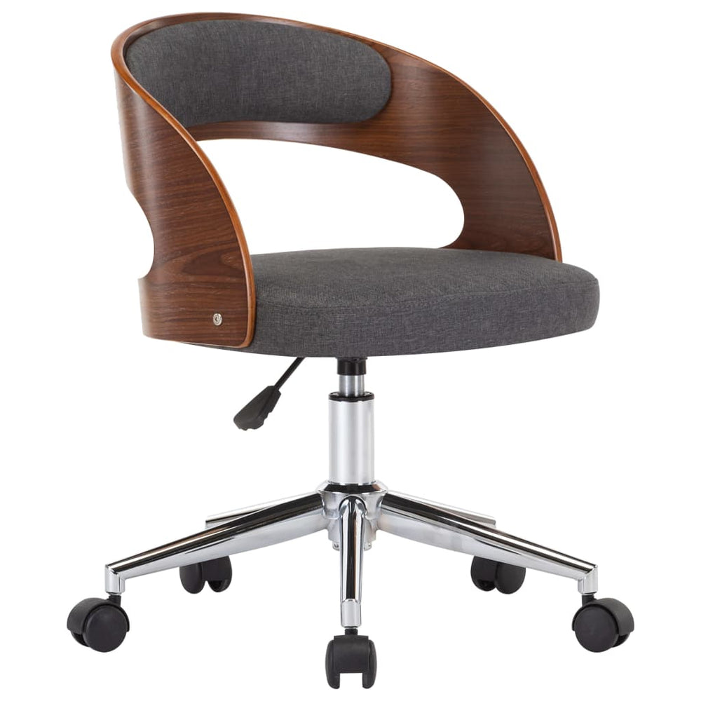 Kantoorstoel draaibaar gebogen hout en stof grijs - Griffin Retail
