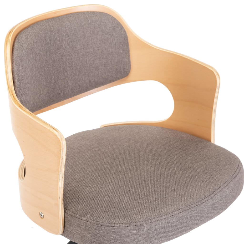Kantoorstoel draaibaar gebogen hout en stof taupe - Griffin Retail