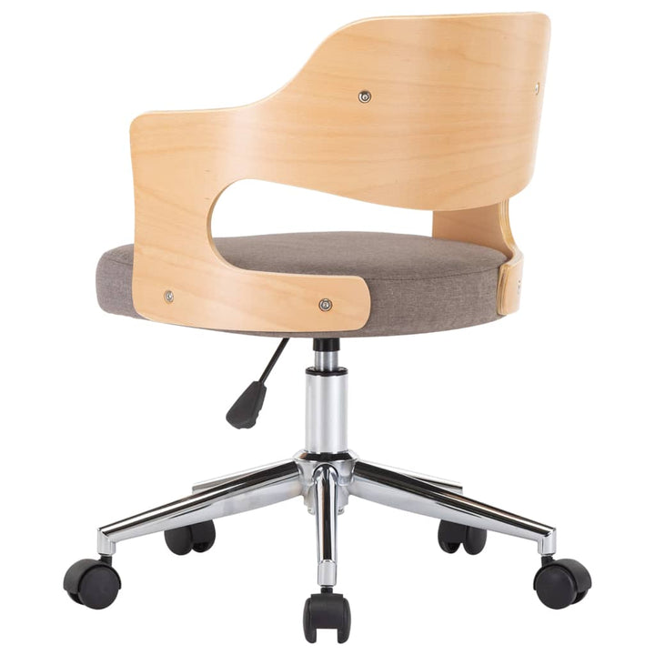 Kantoorstoel draaibaar gebogen hout en stof taupe - Griffin Retail
