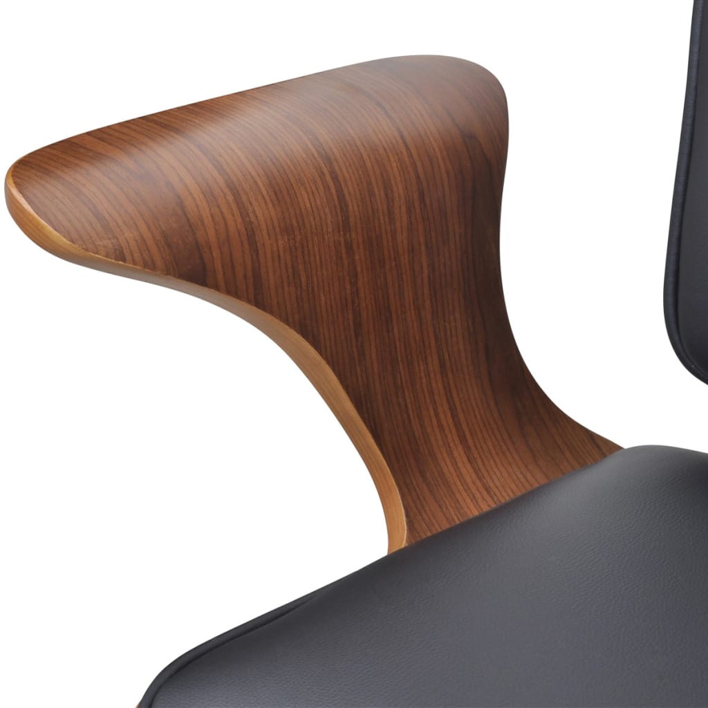 Kantoorstoel draaibaar kunstleer en gebogen hout crème - Griffin Retail