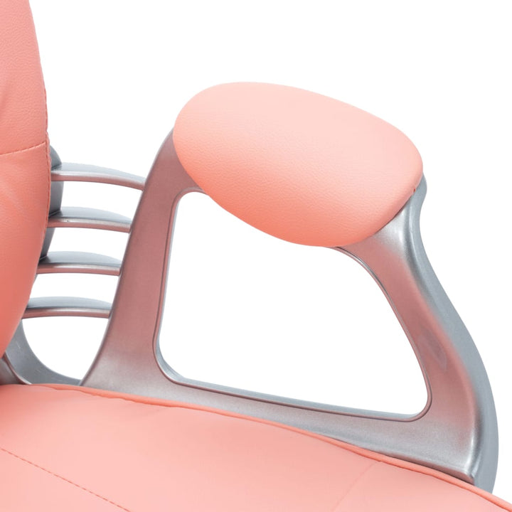 Kantoorstoel draaibaar kunstleer roze - Griffin Retail
