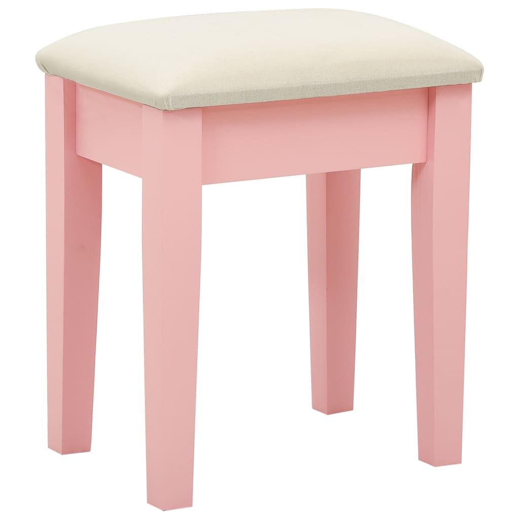 Kaptafel met kruk 65x36x128 cm paulowniahout MDF roze - Griffin Retail