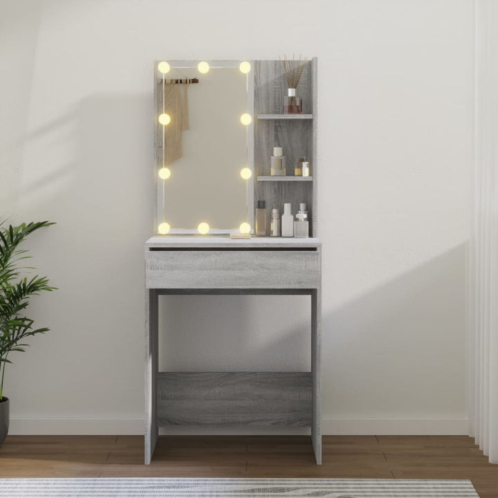 Kaptafel met LED-verlichting 60x40x140 cm grijs sonoma eiken - Griffin Retail