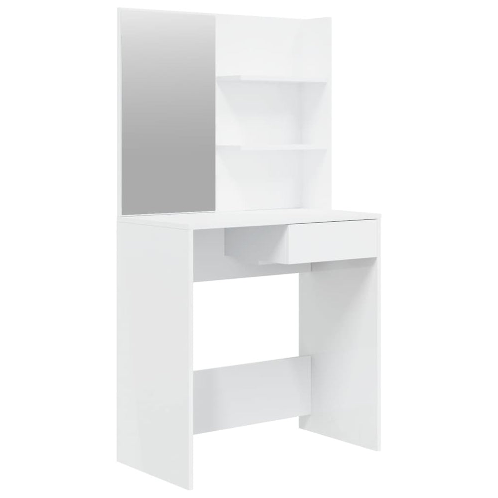 Kaptafel met spiegel 74,5x40x141 cm hoogglans wit - Griffin Retail