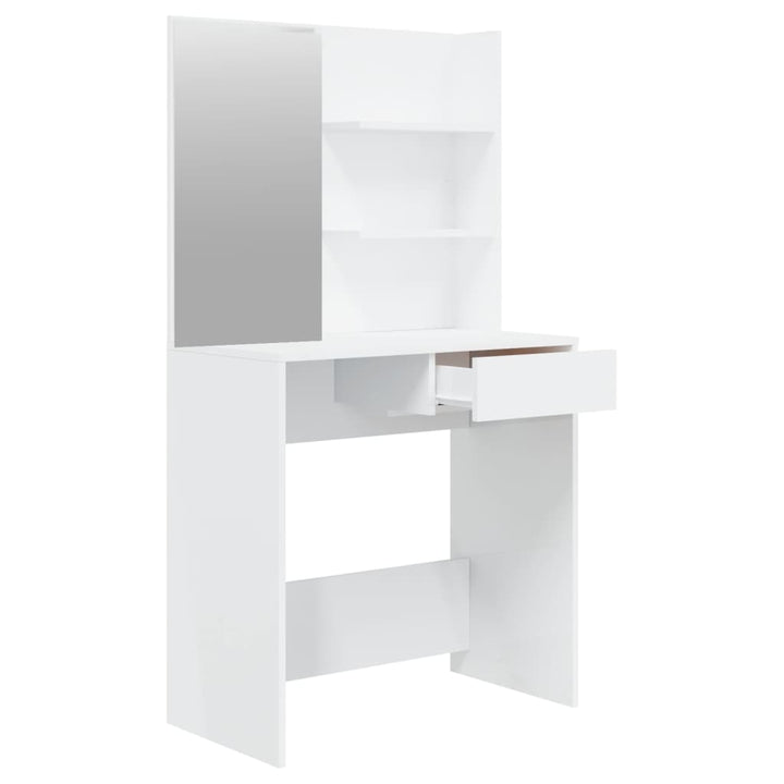 Kaptafel met spiegel 74,5x40x141 cm hoogglans wit - Griffin Retail