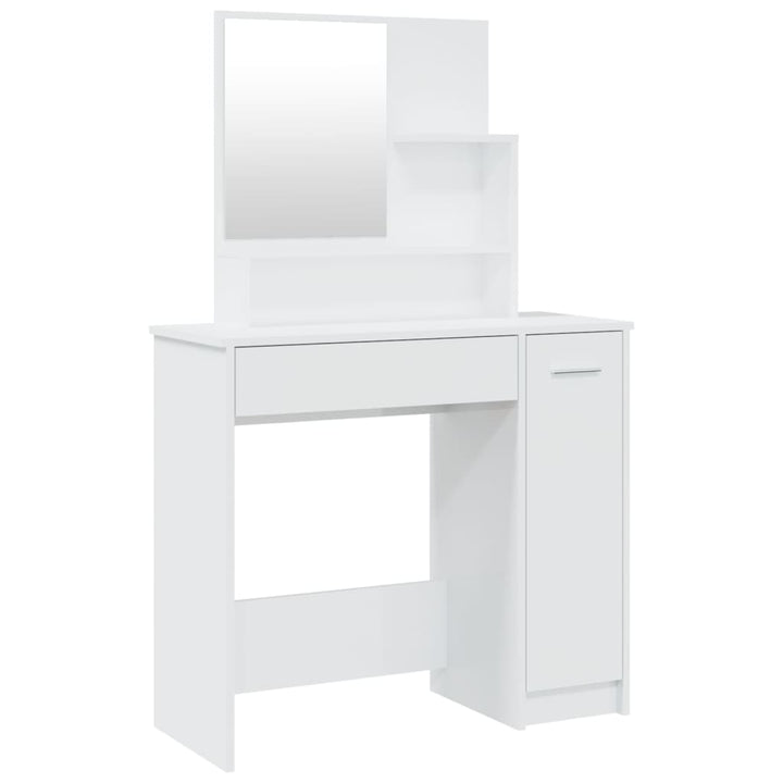 Kaptafel met spiegel 86,5x35x136 cm hoogglans wit - Griffin Retail