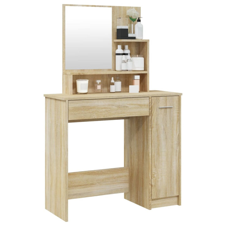 Kaptafel met spiegel 86,5x35x136 cm sonoma eikenkleurig - Griffin Retail