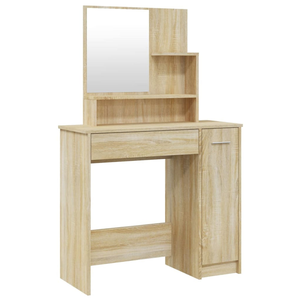 Kaptafel met spiegel 86,5x35x136 cm sonoma eikenkleurig - Griffin Retail