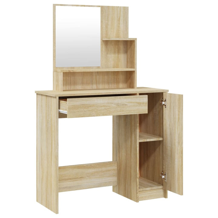 Kaptafel met spiegel 86,5x35x136 cm sonoma eikenkleurig - Griffin Retail