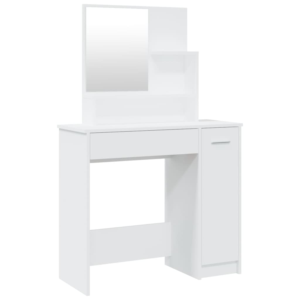 Kaptafel met spiegel 86,5x35x136 cm wit - Griffin Retail