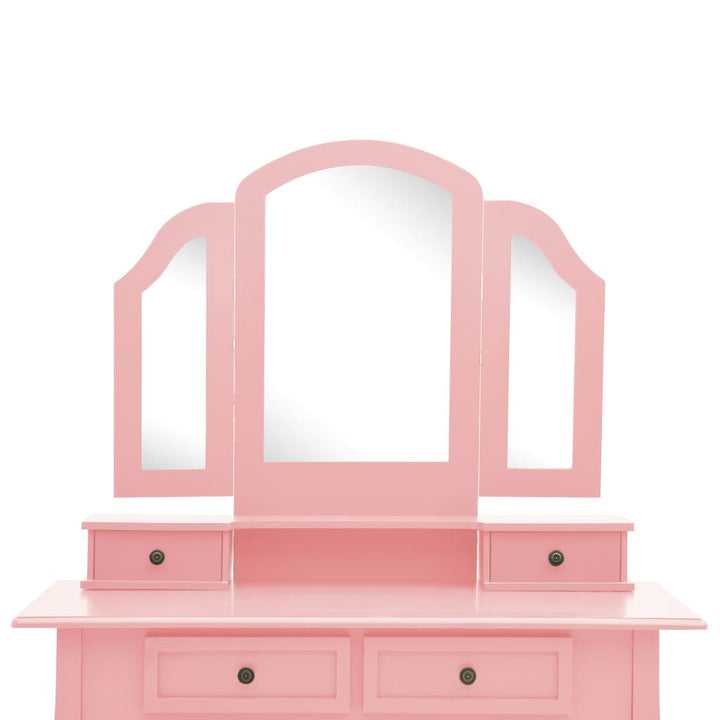 Kaptafelset met kruk 100x40x146 cm paulowniahout roze - Griffin Retail