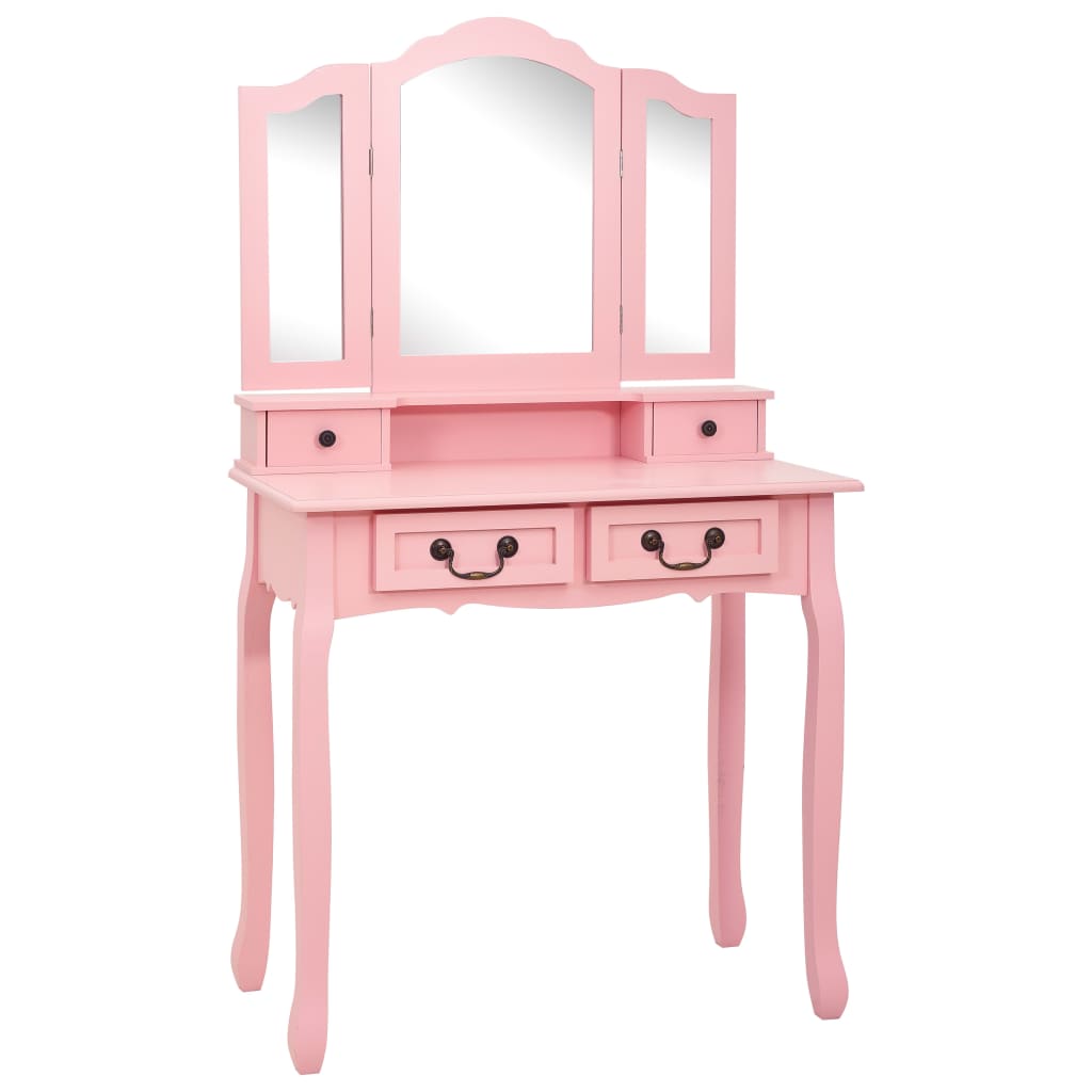 Kaptafelset met kruk 80x69x141 cm paulowniahout roze - Griffin Retail