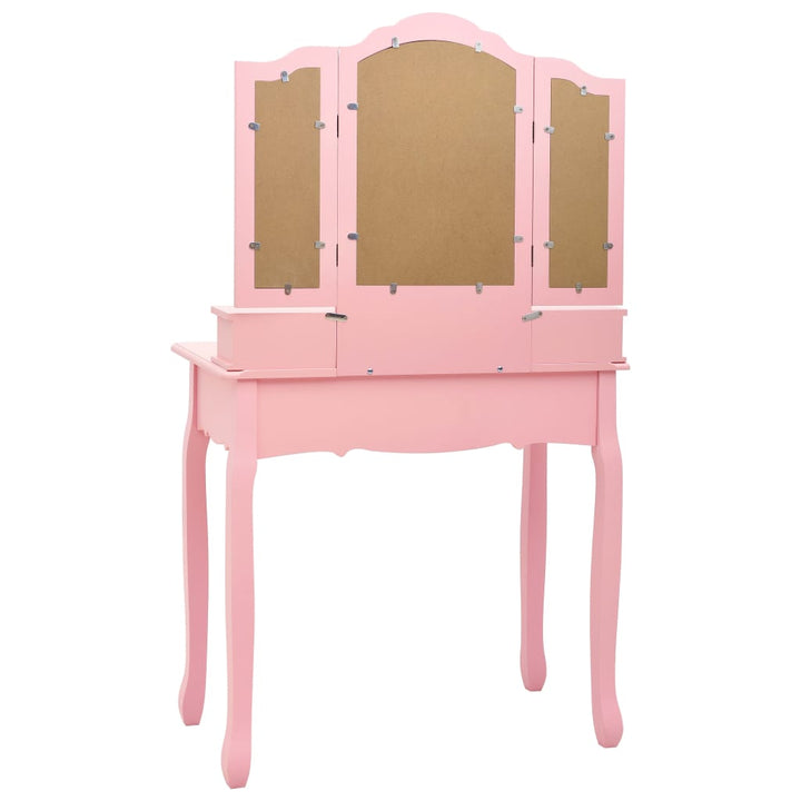 Kaptafelset met kruk 80x69x141 cm paulowniahout roze - Griffin Retail