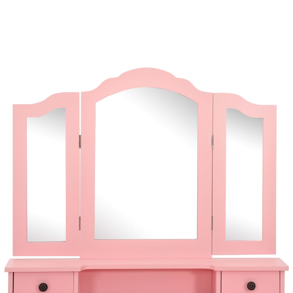 Kaptafelset met kruk 80x69x141 cm paulowniahout roze - Griffin Retail