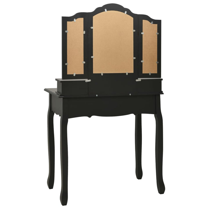 Kaptafelset met kruk 80x69x141 cm paulowniahout zwart - Griffin Retail