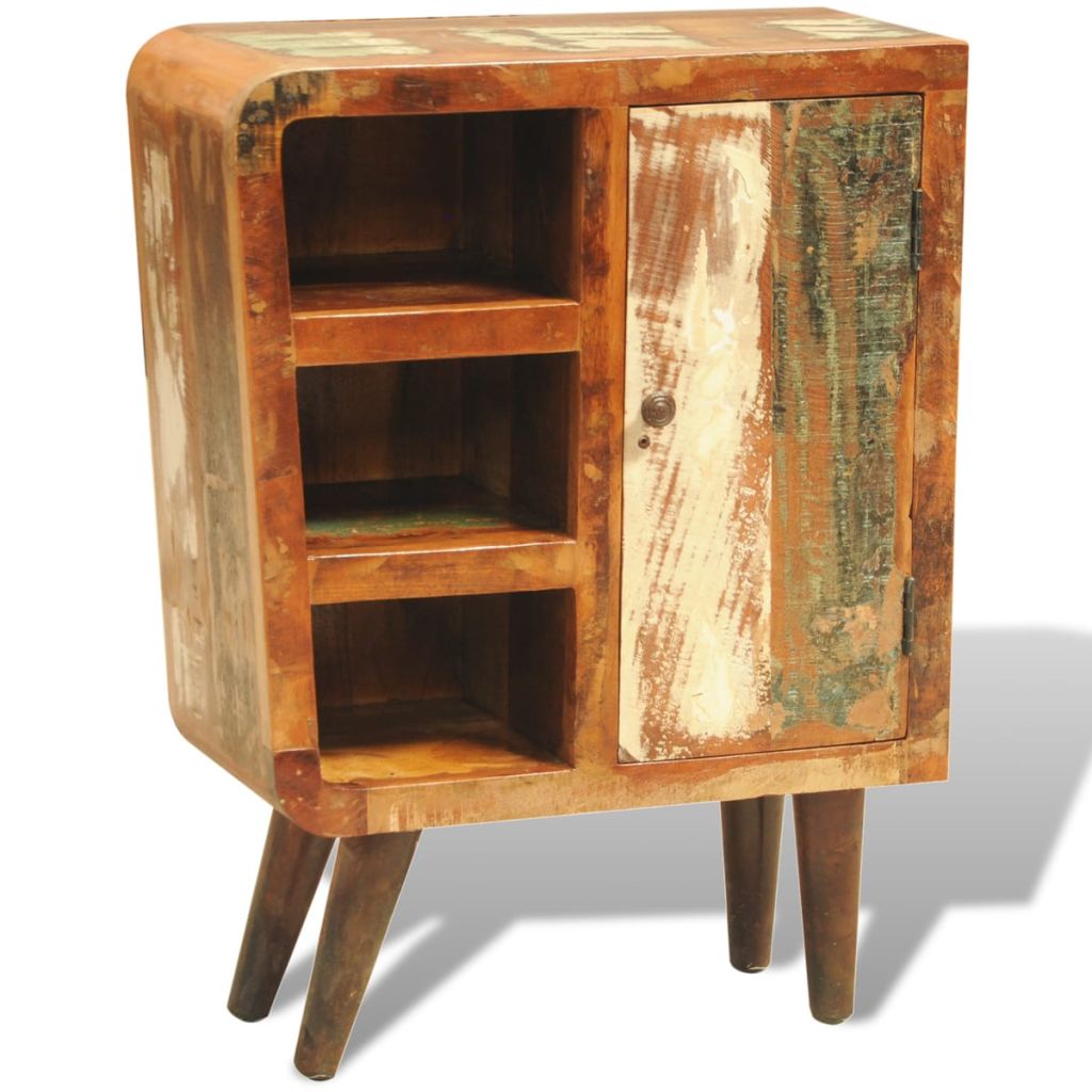 Kast met 1 deur vintage-stijl massief gerecycled hout - Griffin Retail