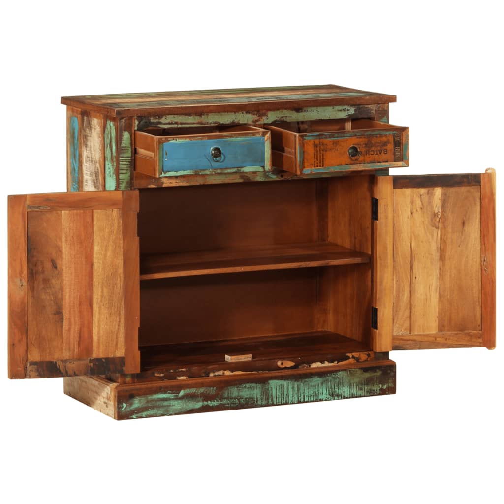 Kast met 2 lades en 2 deuren vintage-stijl gerecycled hout - Griffin Retail