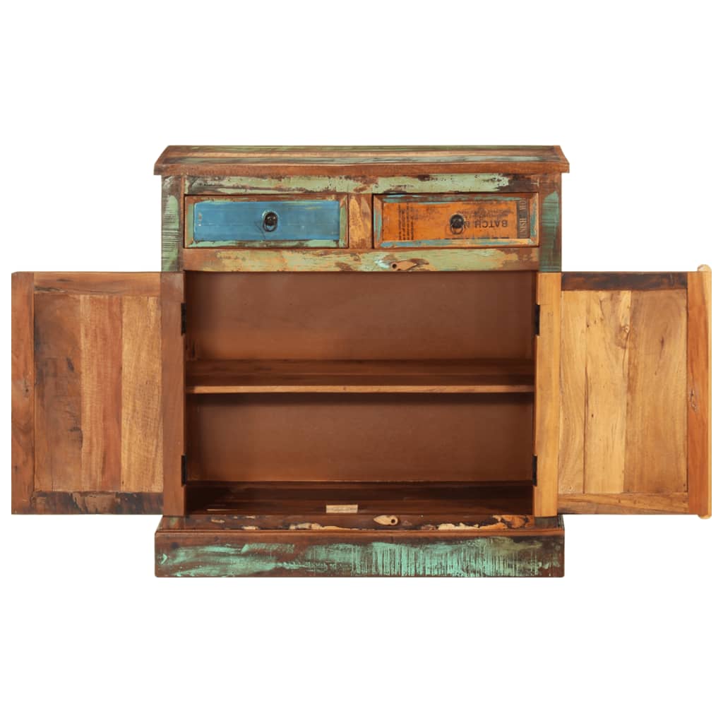 Kast met 2 lades en 2 deuren vintage-stijl gerecycled hout - Griffin Retail