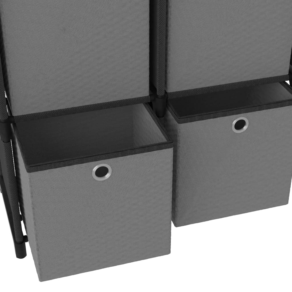 Kast met 4 vakken met boxen 69x30x72,5 cm stof zwart - Griffin Retail