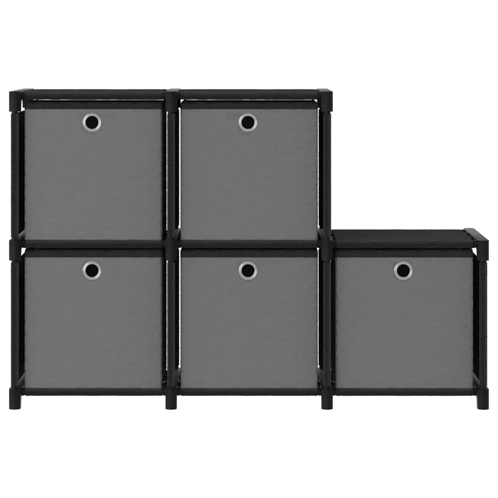 Kast met 5 vakken met boxen 103x30x72,5 cm stof zwart - Griffin Retail