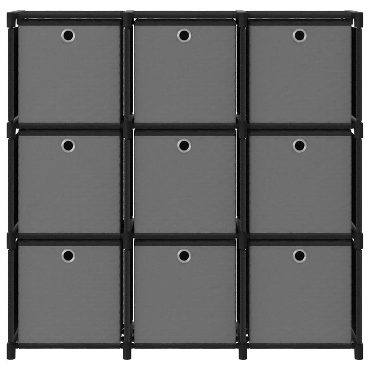 Kast met 9 vakken met boxen 103x30x107,5 cm stof zwart - Griffin Retail
