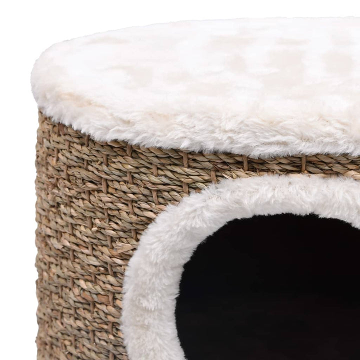 Kattenhuis met houten poten 41 cm zeegras - Griffin Retail