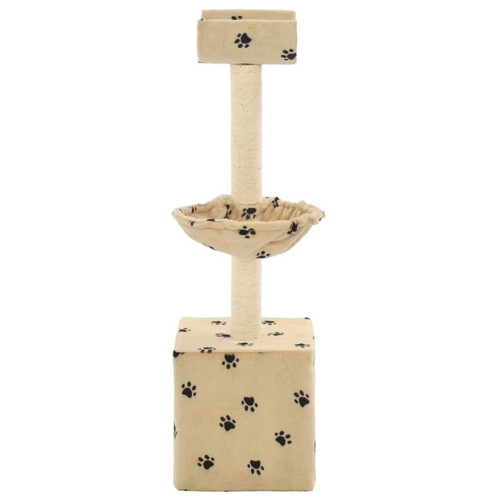 Kattenkrabpaal met sisal krabpalen 105 cm pootafdrukken beige - Griffin Retail