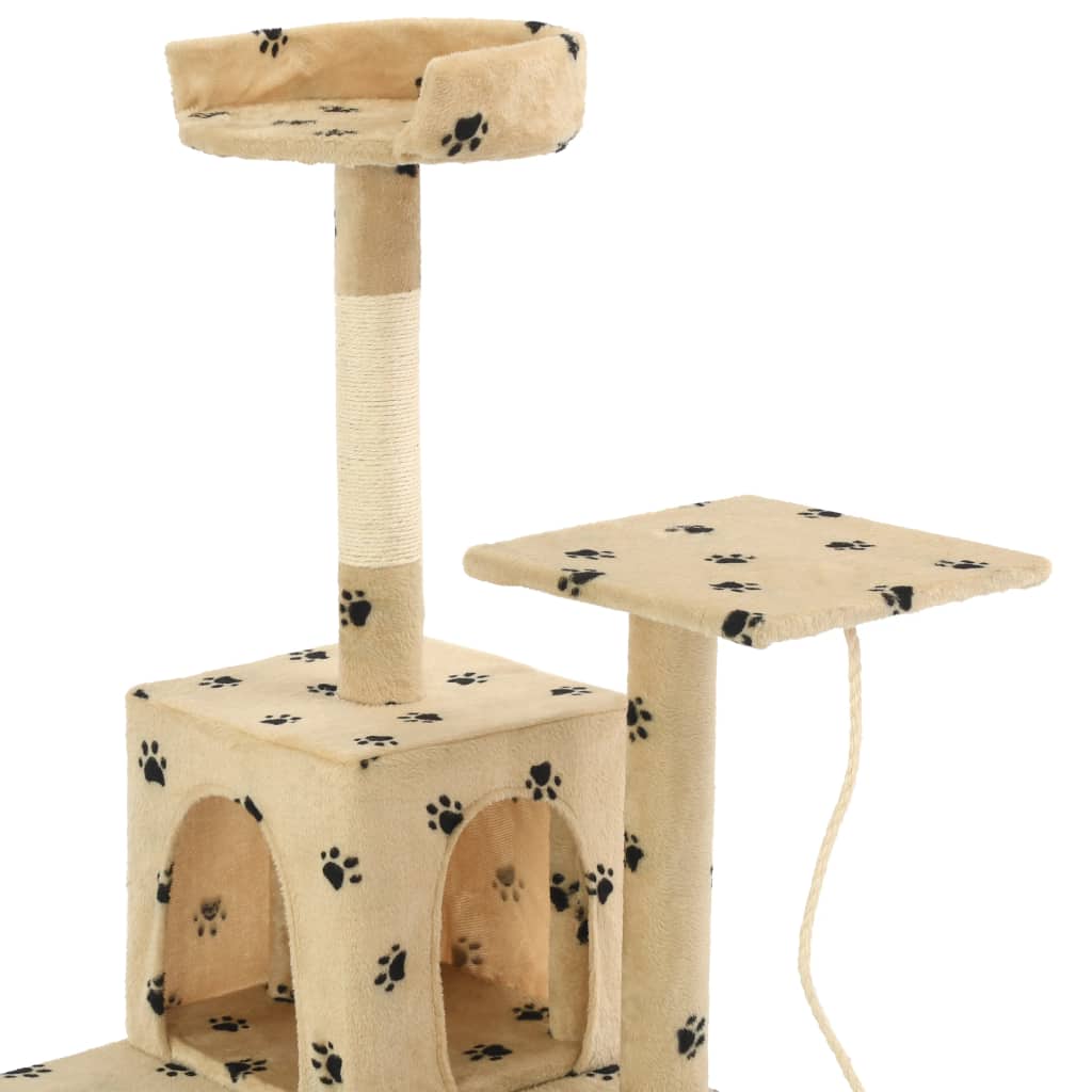 Kattenkrabpaal met sisal krabpalen 120 cm pootafdrukken beige - Griffin Retail
