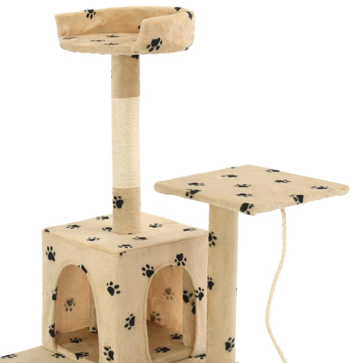 Kattenkrabpaal met sisal krabpalen 120 cm pootafdrukken beige - Griffin Retail