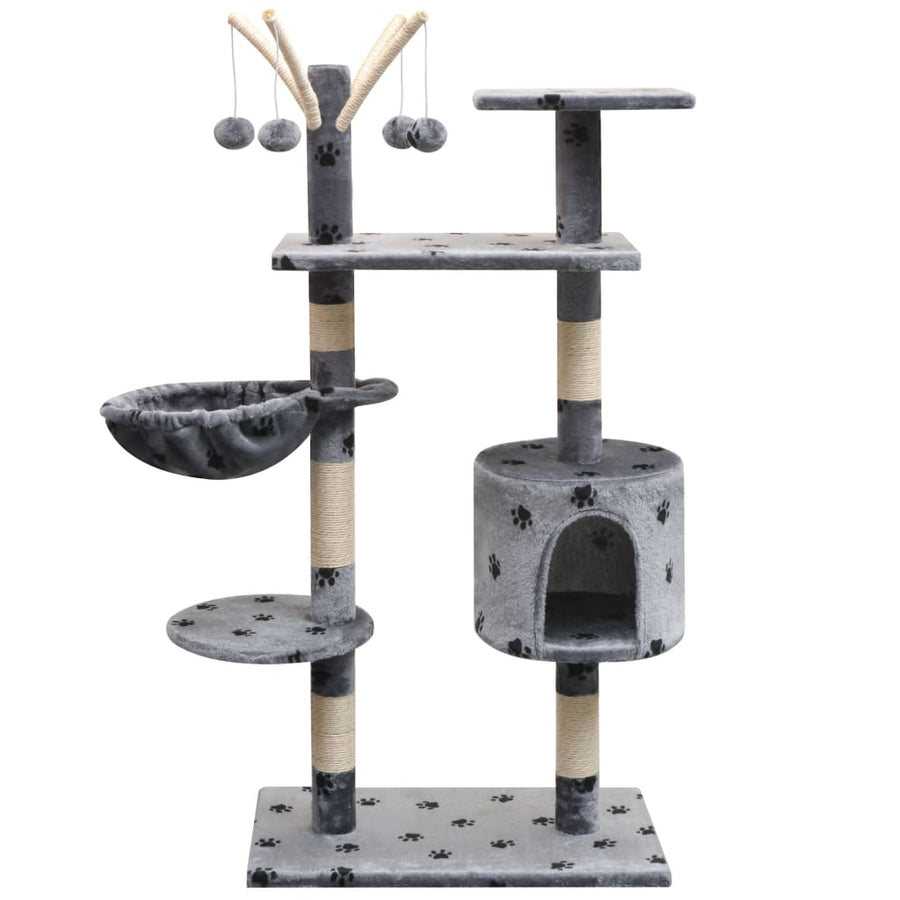 Kattenkrabpaal met sisal krabpalen 125 cm pootafdrukken grijs - Griffin Retail