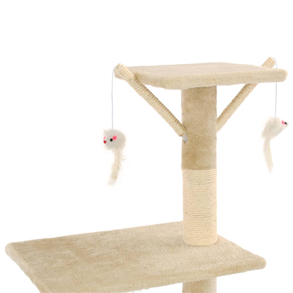 Kattenkrabpaal met sisal krabpalen 138 cm beige - Griffin Retail