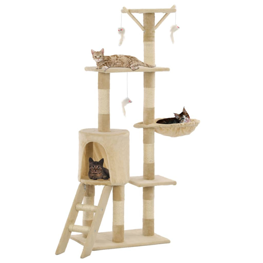 Kattenkrabpaal met sisal krabpalen 138 cm beige - Griffin Retail